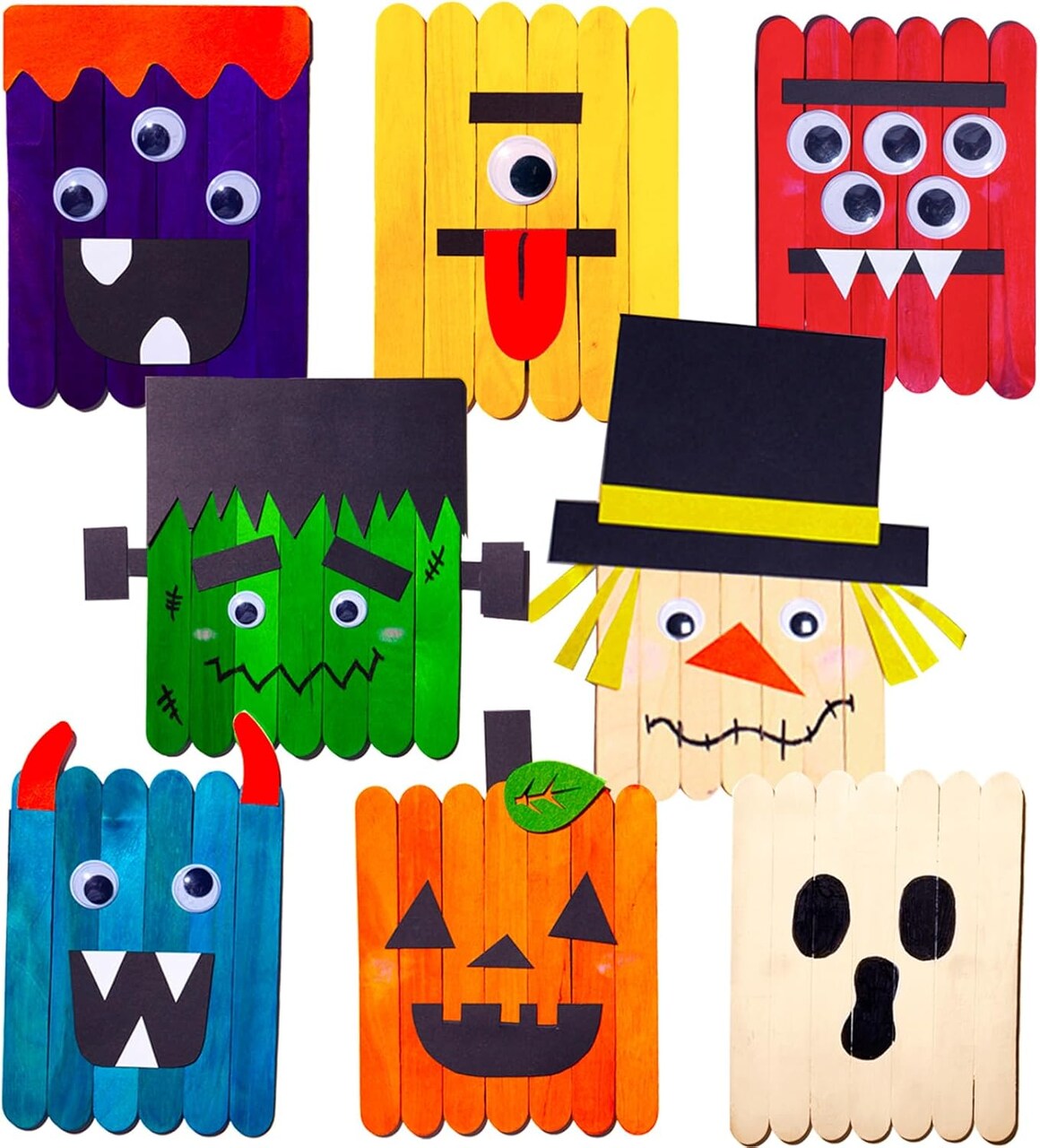 8 Pack Halloween Crafts Kits for Kids - Monster DIY Assorted Pumpkins
